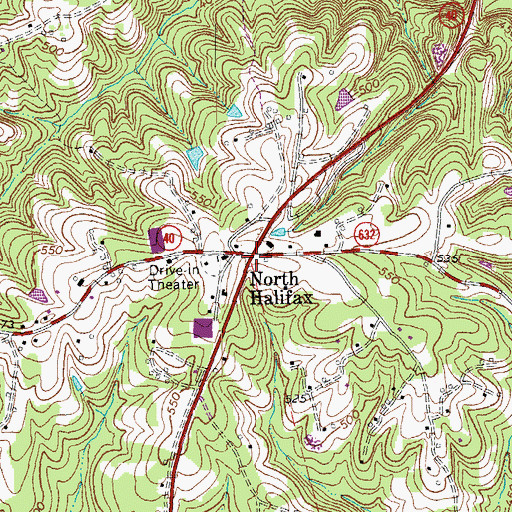 Topographic Map of North Halifax, VA