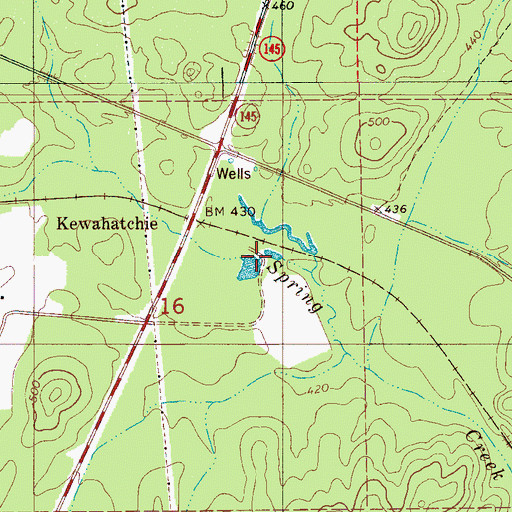Topographic Map of Kewahatchie Spring, AL