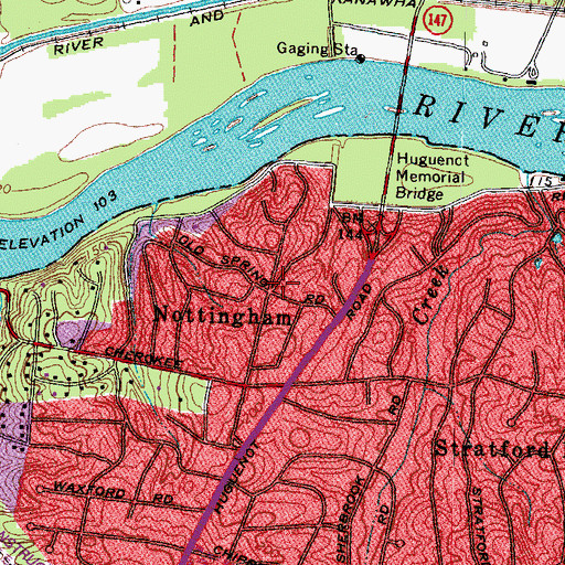 Topographic Map of Nottingham, VA