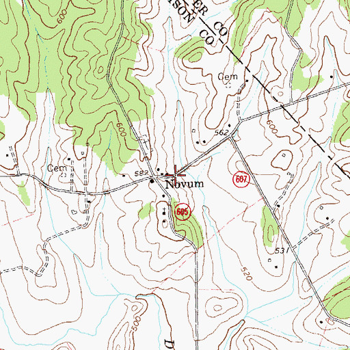 Topographic Map of Novum, VA