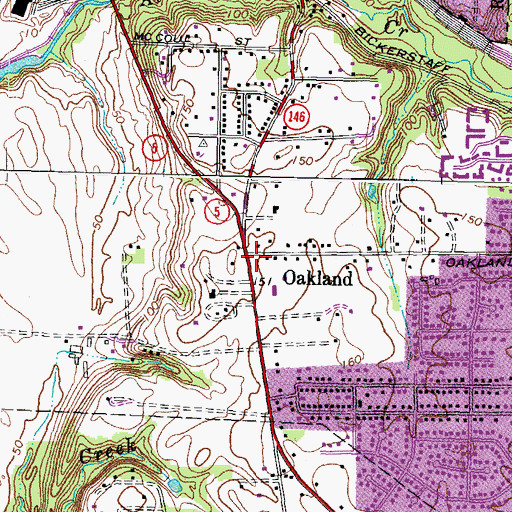 Topographic Map of Oakland, VA
