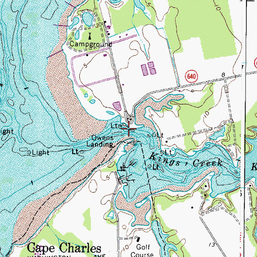 Topographic Map of Owens Landing, VA