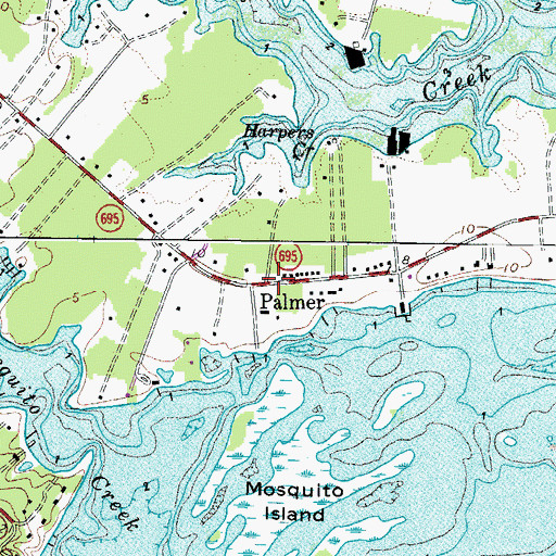 Topographic Map of Palmer, VA