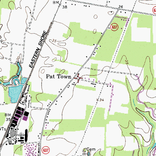 Topographic Map of Pat Town, VA
