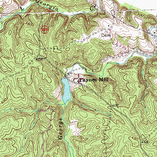 Topographic Map of Paynes Mill, VA