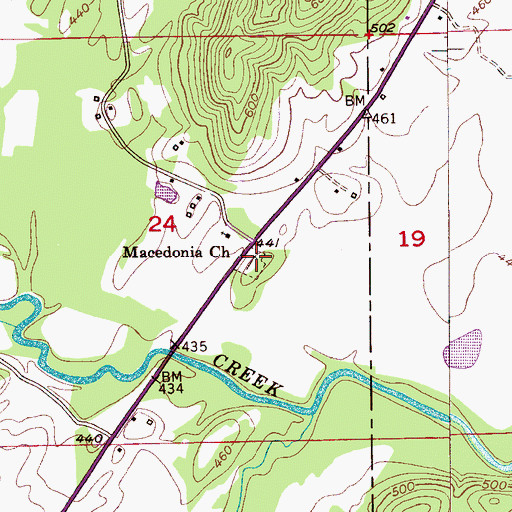 Topographic Map of Macedonia Cemetery, AL
