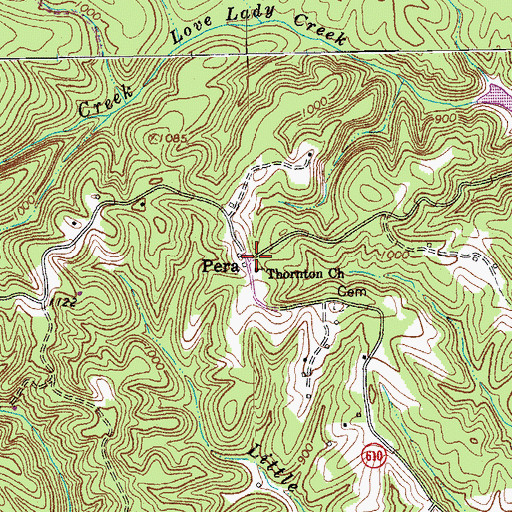 Topographic Map of Pera, VA