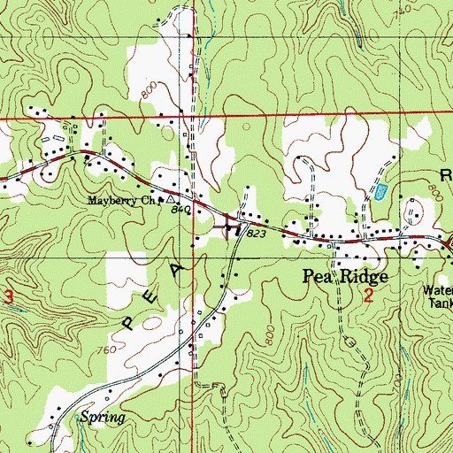 Topographic Map of Mayberry Elementary School (historical), AL