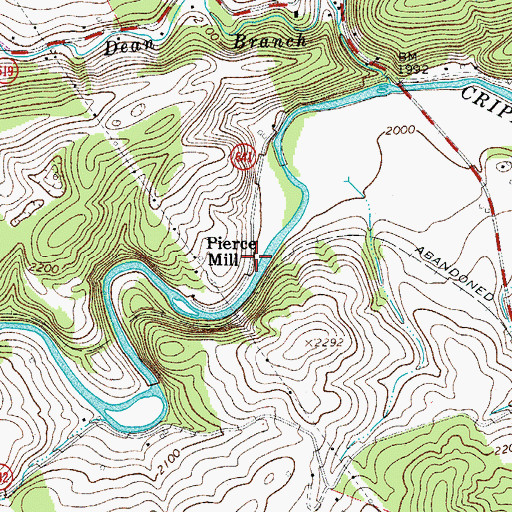 Topographic Map of Pierce Mill, VA