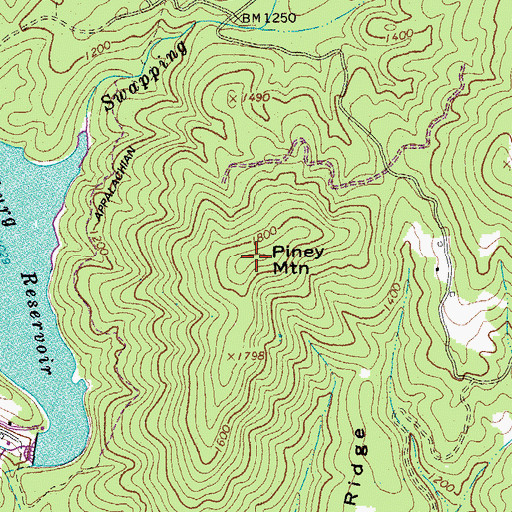 Topographic Map of Piney Mountain, VA