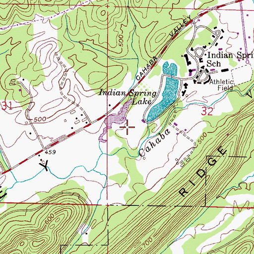 Topographic Map of Miller Cemetery, AL