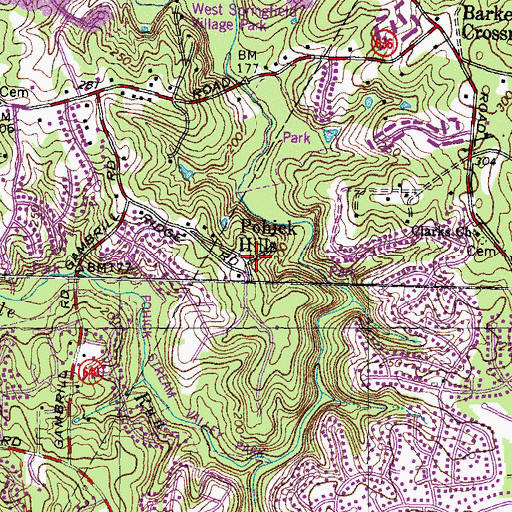 Topographic Map of Pohick Hills, VA