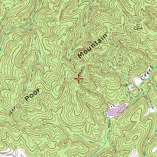 Topographic Map of Poor Mountain, VA