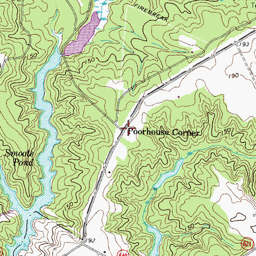 Topographic Map of Poorhouse Corner, VA