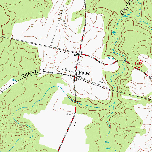 Topographic Map of Pope, VA