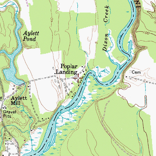 Topographic Map of Poplar Landing, VA