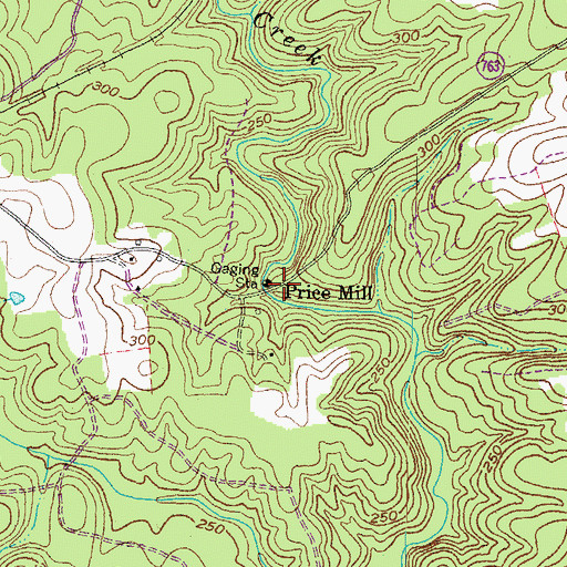 Topographic Map of Price Mill, VA