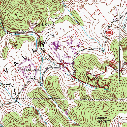 Topographic Map of Purcell, VA