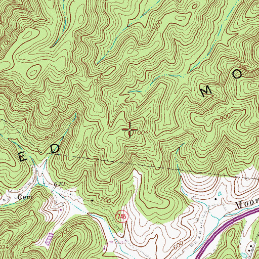 Topographic Map of Ragged Mountains, VA