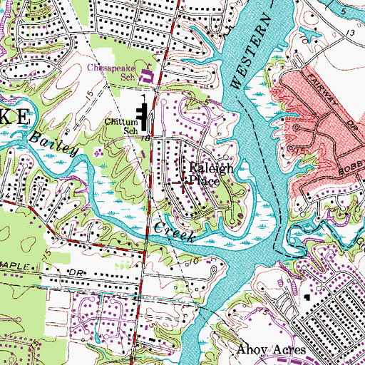 Topographic Map of Raleigh Place, VA
