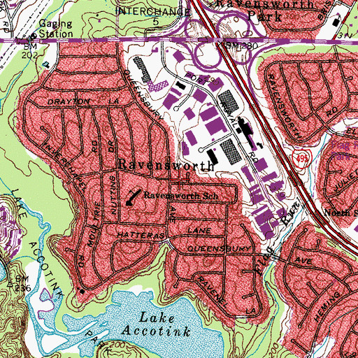Topographic Map of Ravensworth, VA
