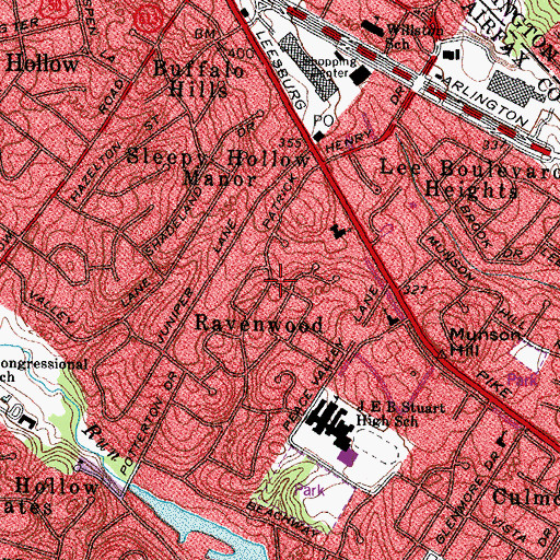 Topographic Map of Ravenwood, VA