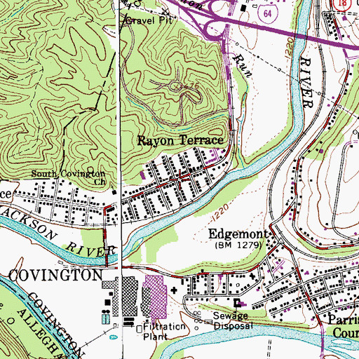 Topographic Map of Rayon Terrace, VA