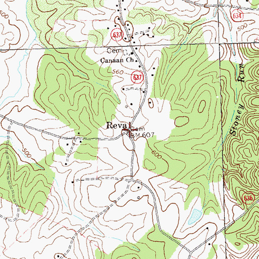 Topographic Map of Reva, VA