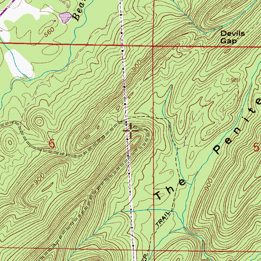 Topographic Map of Overton Cemetery, AL