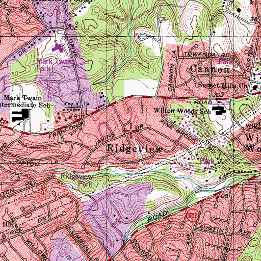 Topographic Map of Ridgeview, VA