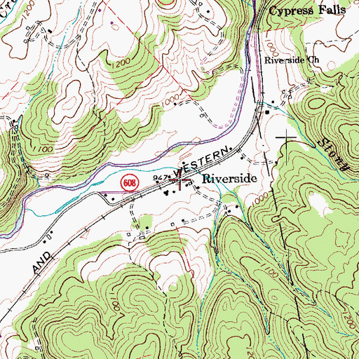 Topographic Map of Riverside, VA