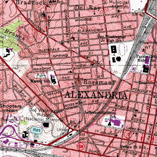 Topographic Map of Rosemont, VA