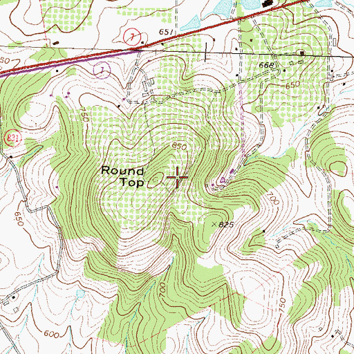 Topographic Map of Round Top, VA