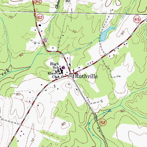 Topographic Map of Ruthville, VA