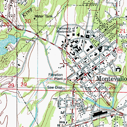 Topographic Map of Shoal Creek Spring, AL