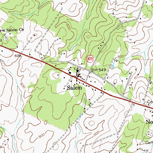 Topographic Map of Salem, VA