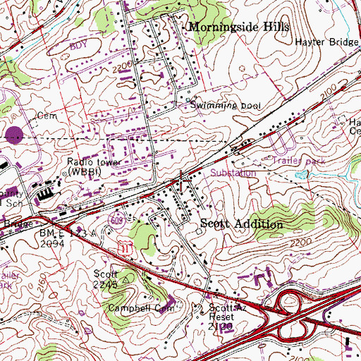 Topographic Map of Scott Addition, VA