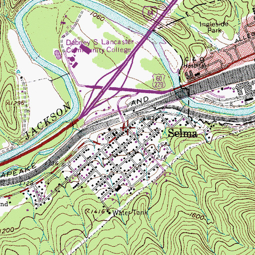 Topographic Map of Selma, VA