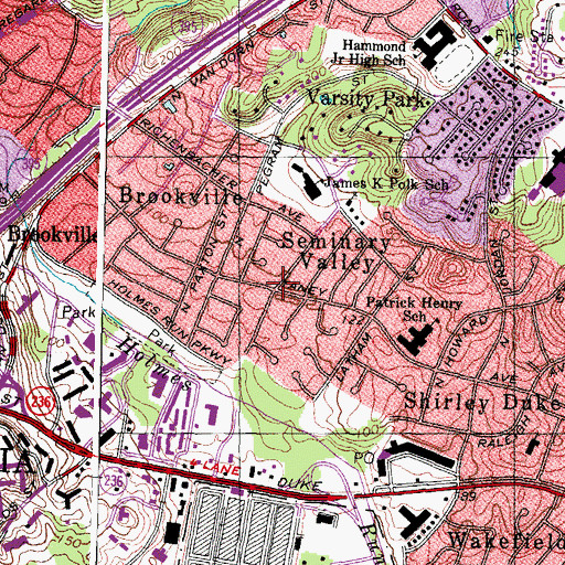 Topographic Map of Seminary Valley, VA