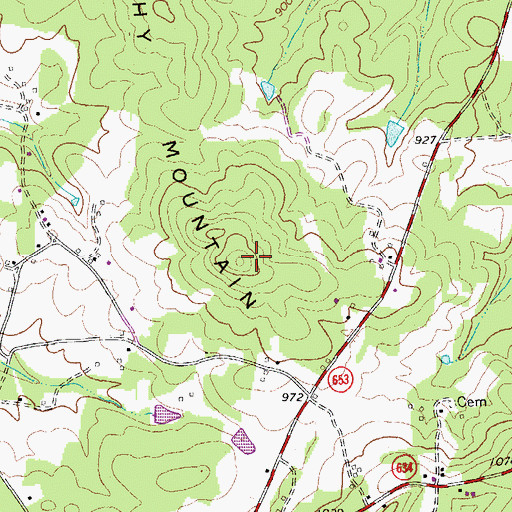 Topographic Map of Brushy Mountain, VA
