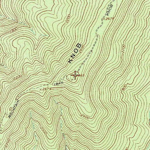Topographic Map of Knob Mountain, VA
