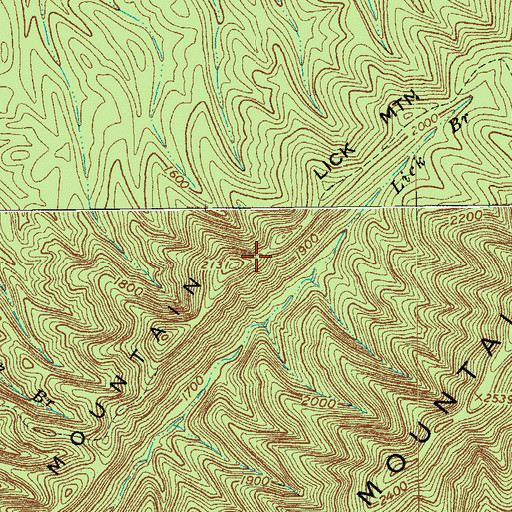 Topographic Map of Lick Mountain, VA