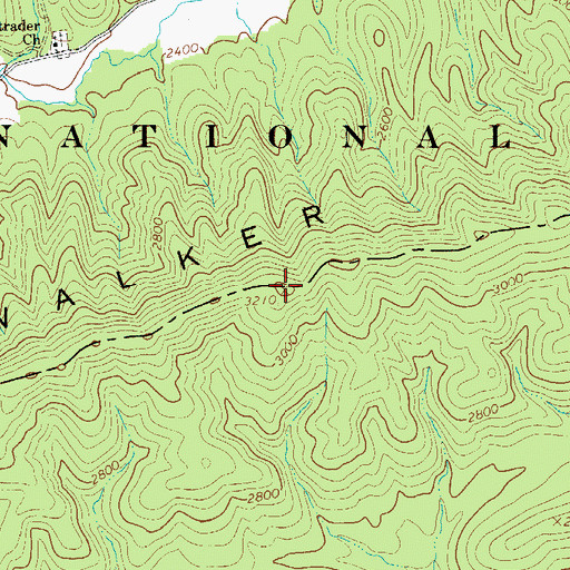 Topographic Map of Little Walker Mountain, VA