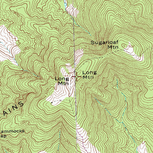 Topographic Map of Long Mountain, VA