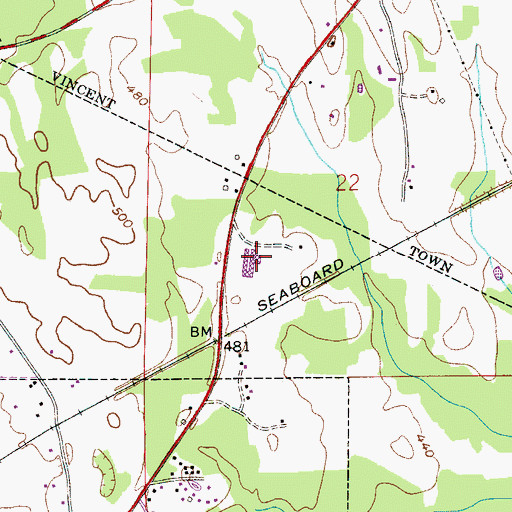 Topographic Map of Vincent Elementary School, AL