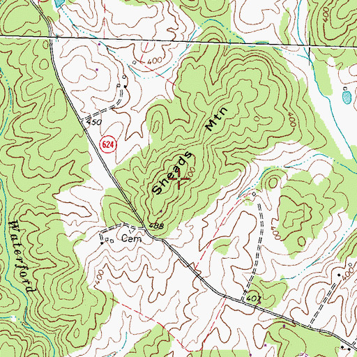 Topographic Map of Sheads Mountain, VA