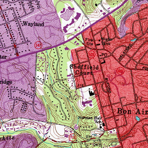 Topographic Map of Sheffield Court, VA