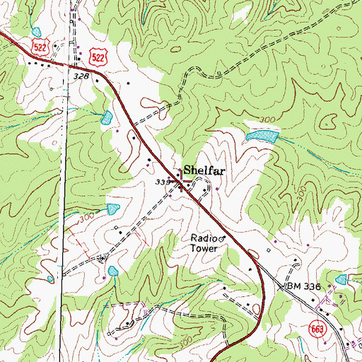 Topographic Map of Shelfar, VA