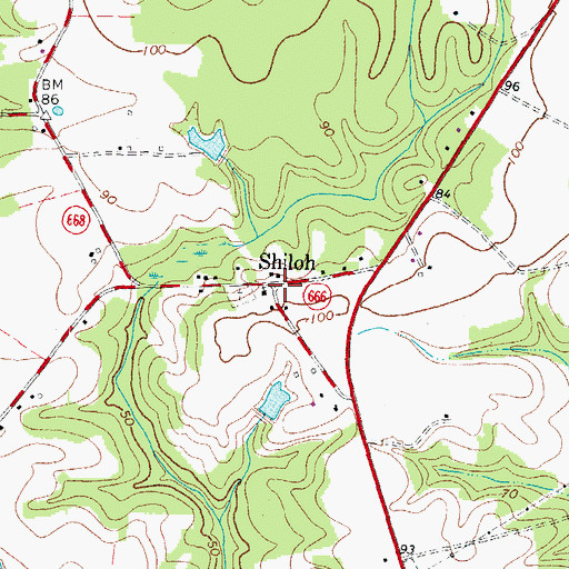 Topographic Map of Shiloh, VA