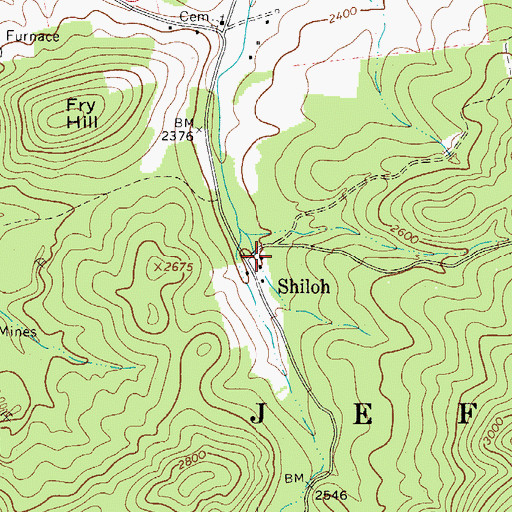 Topographic Map of Shiloh, VA